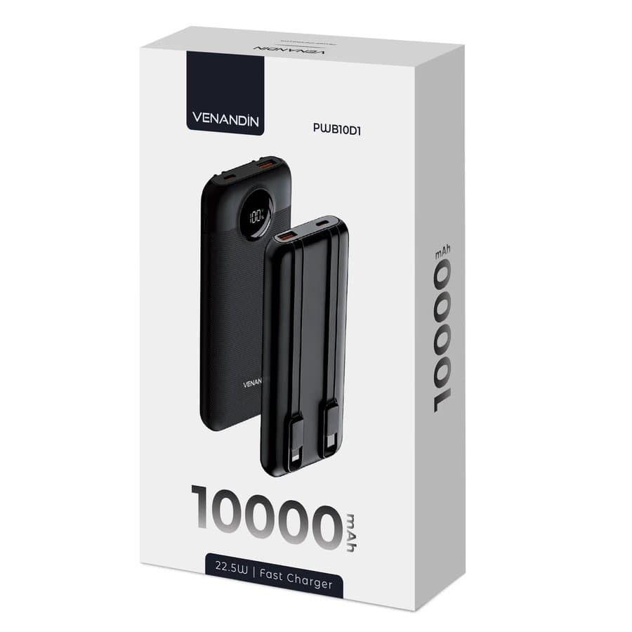 Venandin PWB10D1 10.000 mAh Powerbank — 22.5W Hızlı Şarj, Dijital Göstergeli ürün görseli