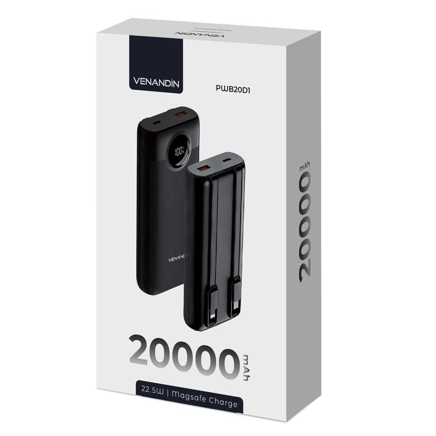 Venandin PWB20D1 20.000 mAh Powerbank — 22.5W, MagSafe Uyumlu ürün görseli