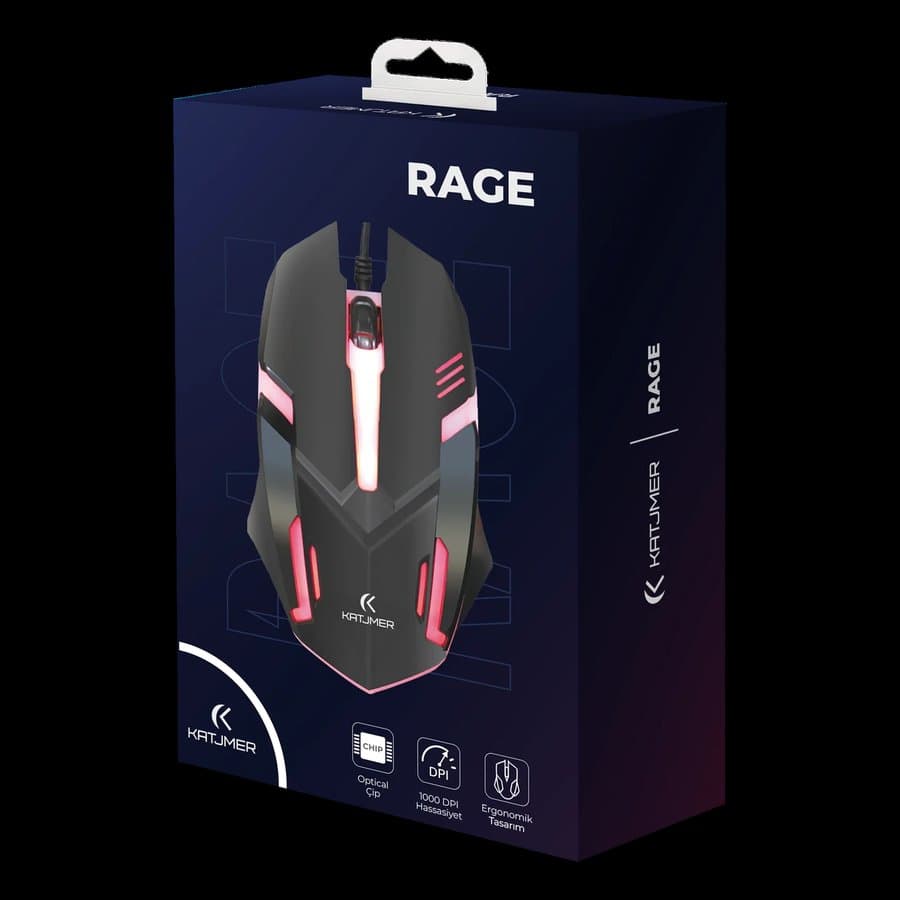 Katjmer Rage RGB Oyuncu Mouse — Kablolu ürün görseli